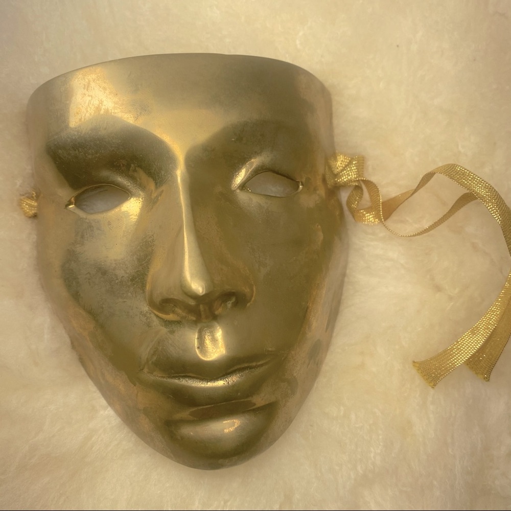 Mann 1987 Brass Mask, Wall Decor Brass Mask🎭